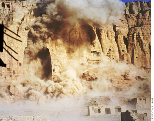 Buddhas of Bamyan destroyed by Pashtun Taliban